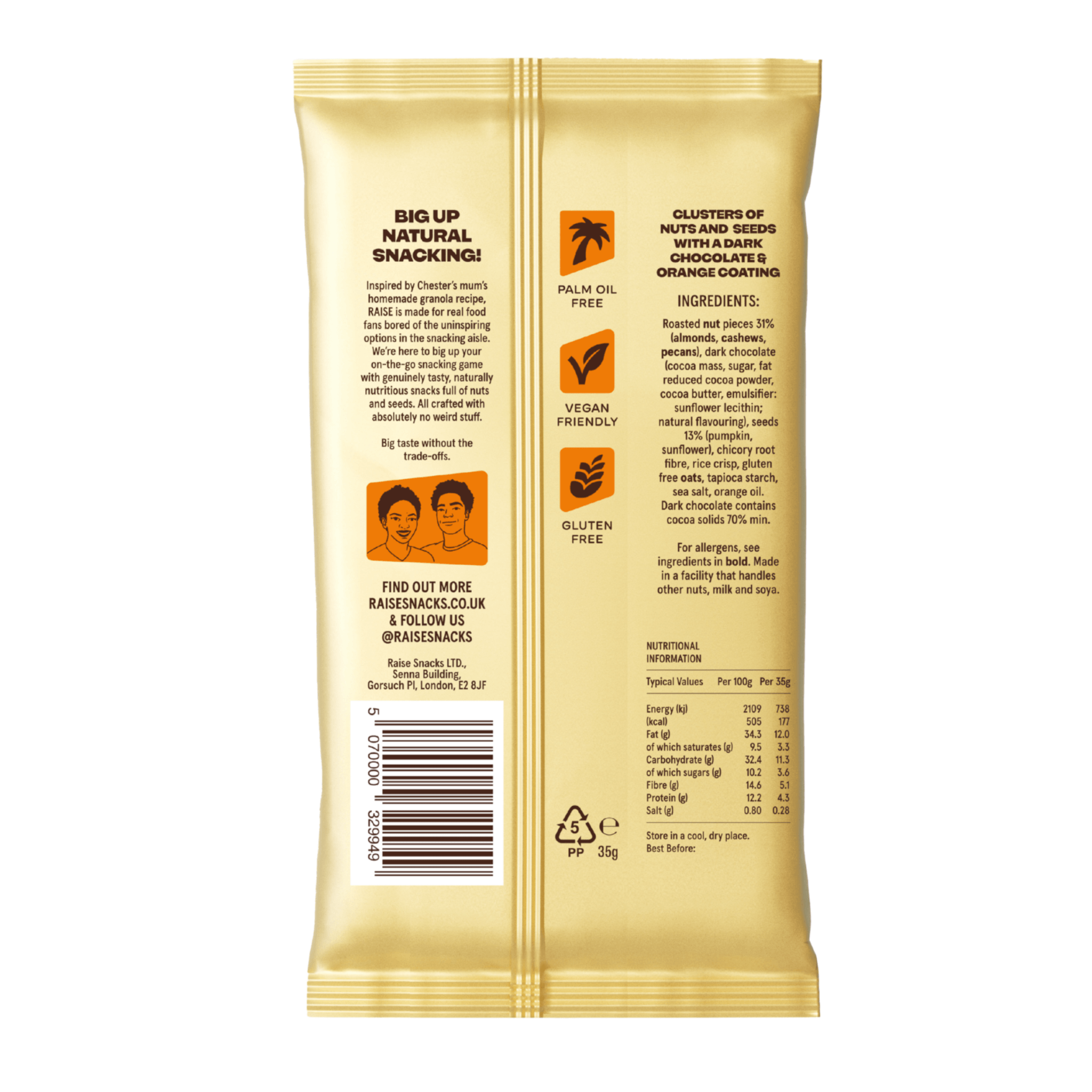 RAISE Dark Chocolate & Orange Nut & Seed Clusters (Case of 12) - Image 2
