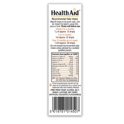 HealthAid® Baby Vit® Liquid Drops 25ml - Image 2