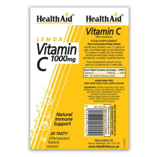 HealthAid® Vitamin C 1000mg Effervescent Tablets (20) - Image 3