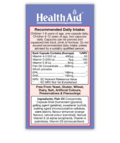 Alternative view of Health Aid® KidzOmega™ (Vit A,D,E, EPA 198mg, DHA 132mg) Chewable Capsules (60)