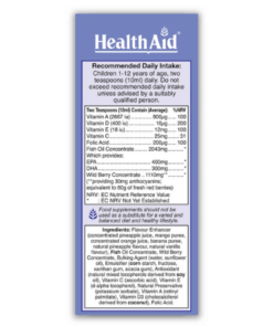 Alternative view of HealthAid® KidzOmega™ (Vit A,D,E,EPA/DHA). Liquid 200ml