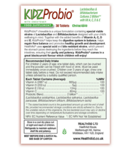 Alternative view of HealthAid® KidzProbio™ (2 million) Vitamin A, C, D, E, Chewable Tablets (30)